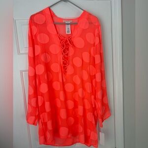 La Blanca Coral Polka Dot Swim Coverup